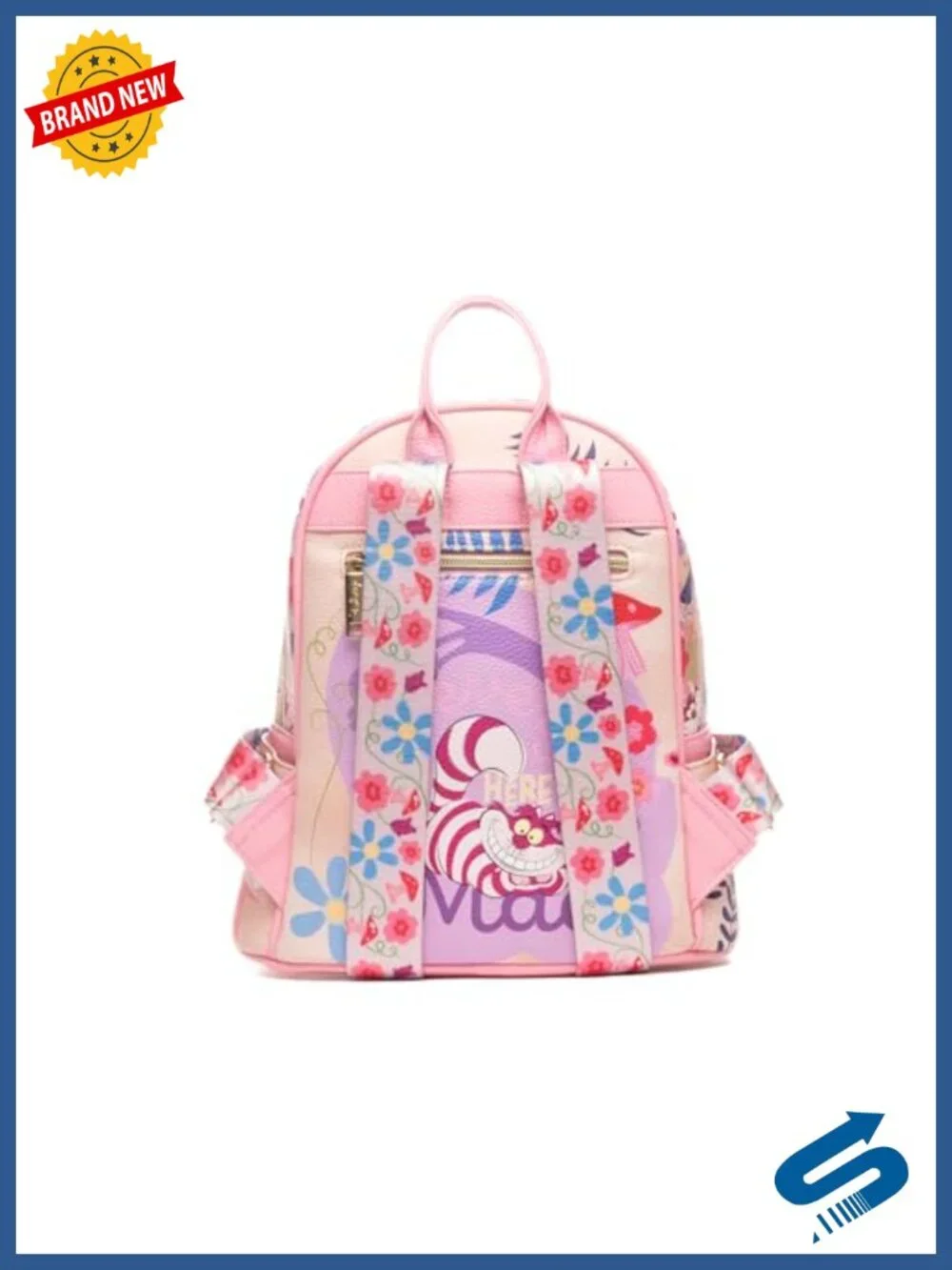 Faux Leather Mini Backpack with Adjustable Straps, Floral Pattern